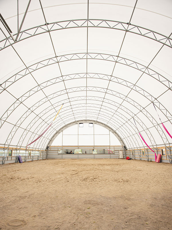 Indoor riding arena at Nation Valley Ranch near Chesterville, Ontario